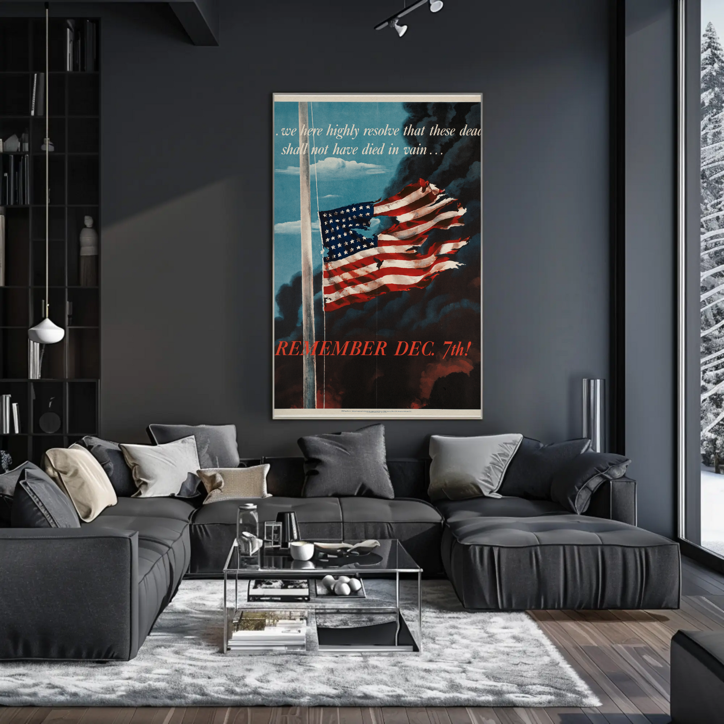 Remember December 7th Patriotic Flag Travel Poster