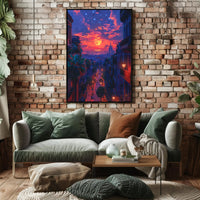 Enchanted Evening in the City Art Poster Print for Home Decor PosterGoat