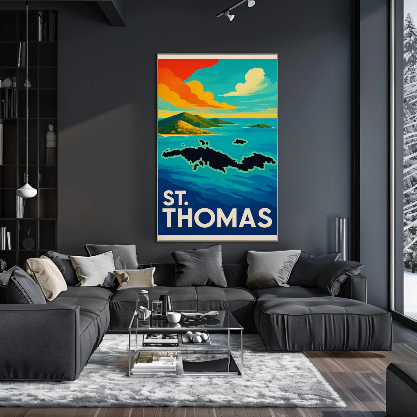 St Thomas Caribbean Island View Colorful Ocean Poster