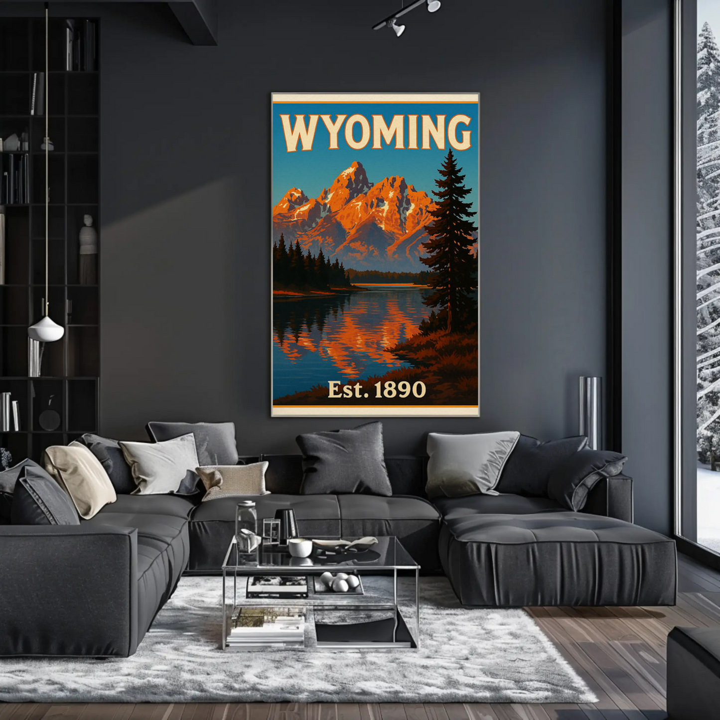 Grand Teton National Park Wyoming Scenic Nature Travel Poster