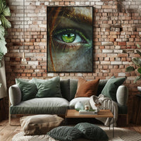 Vivid Green Eye Photorealistic Art Poster Print PosterGoat