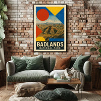 Badlands National Park Modern Geometric Abstract National Park Poster