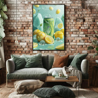 Refreshing Lemon Soda Scene Poster - Abstract or Artistic Poster PosterGoat