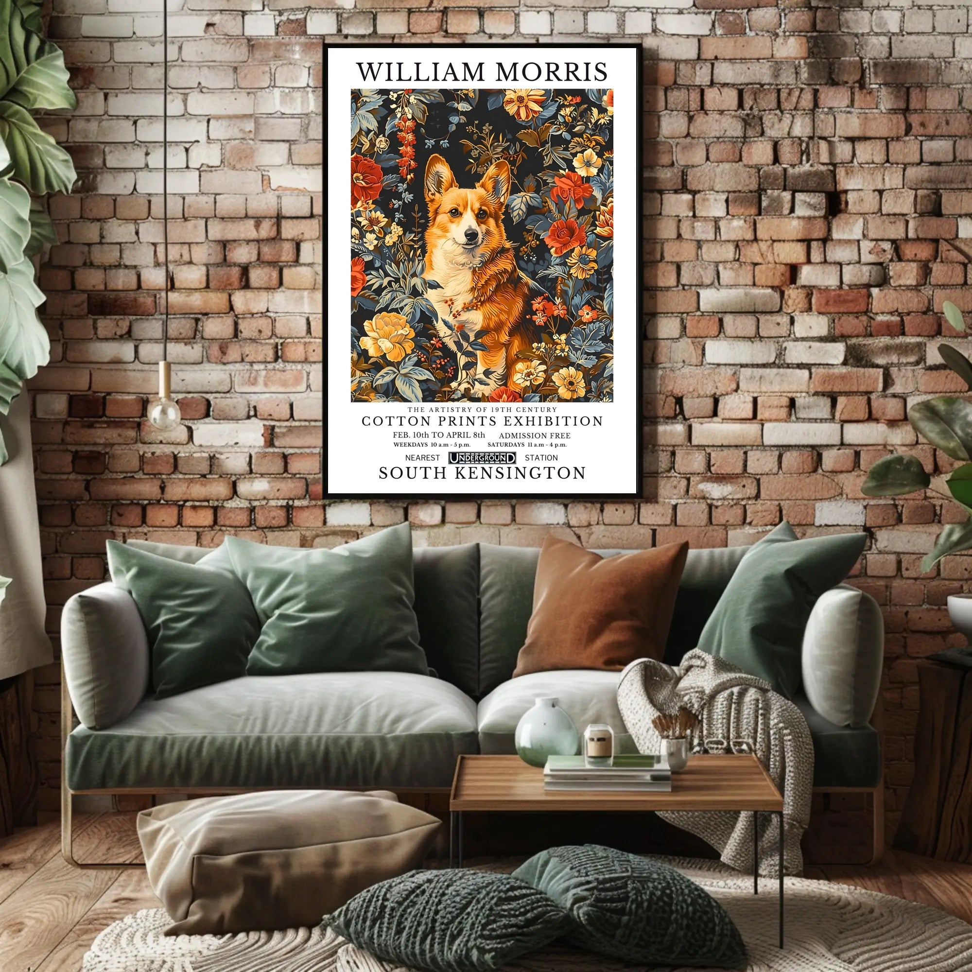 Elegantly Crafted Corgi Design: Abstract or Artistic Poster