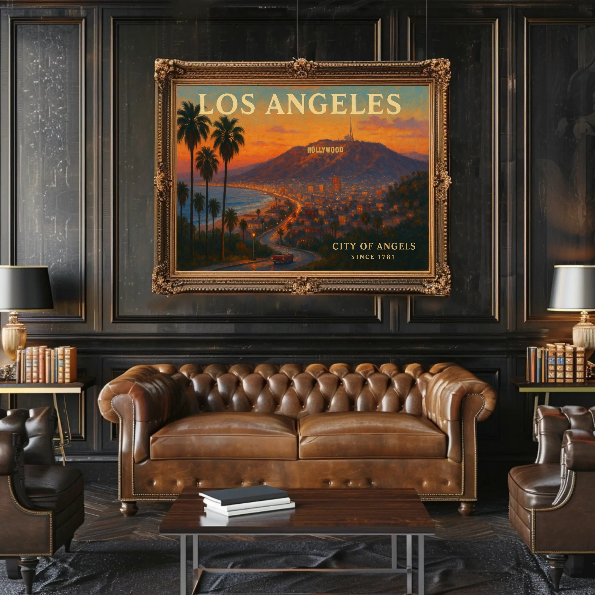 Los Angeles Sunset Travel Poster Wall Art