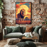 Majestic Lion at Sunset Poster