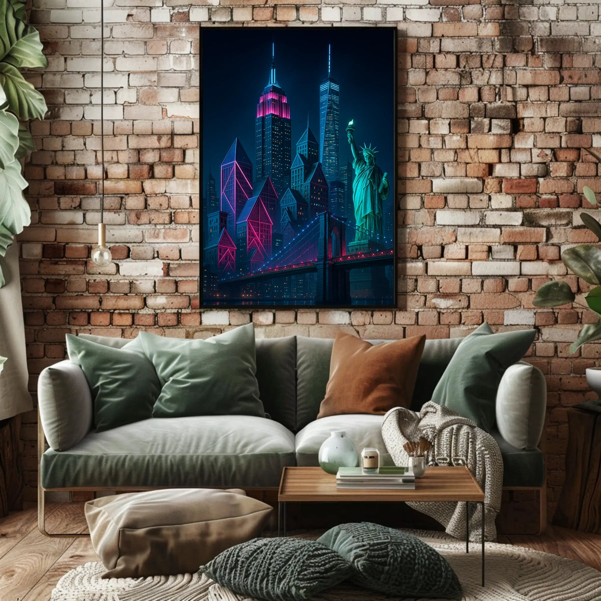 Neon Dreams Of New York Poster Cyberpunk Cityscape Urban