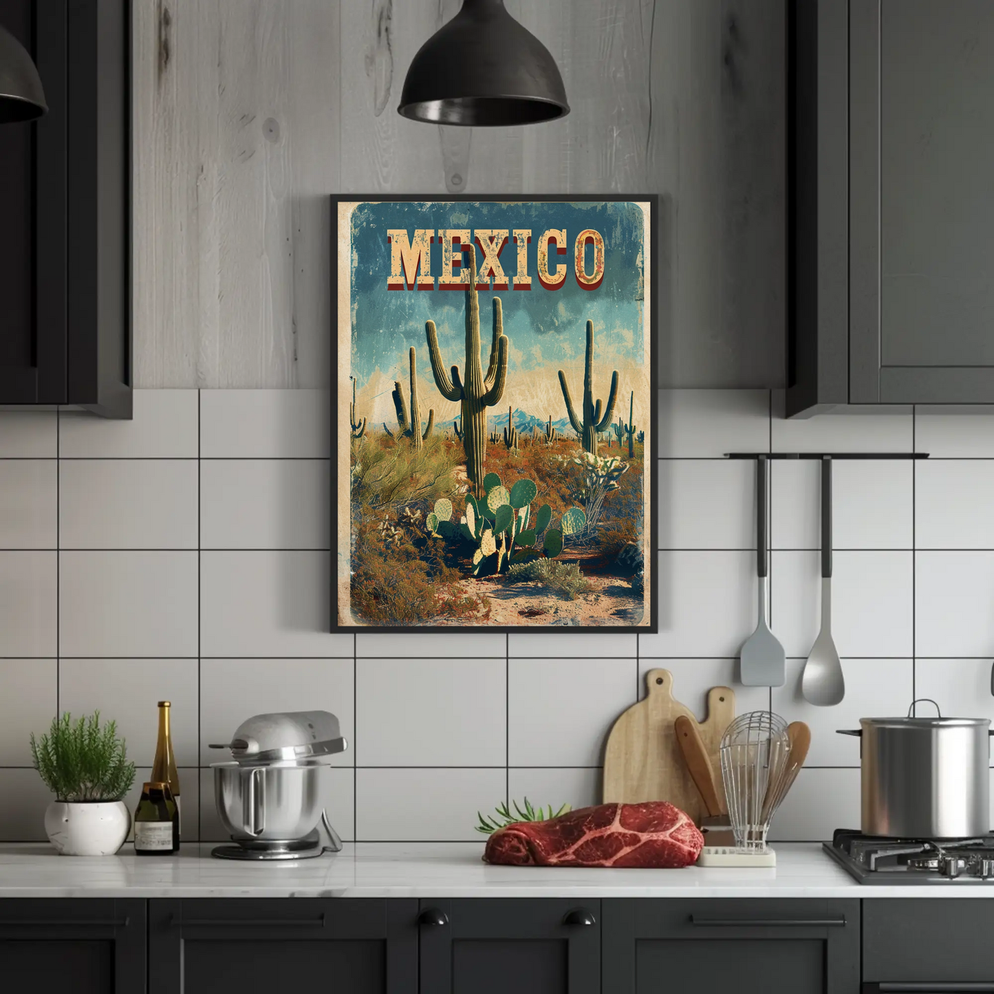 Mexico Desert Vintage Poster
