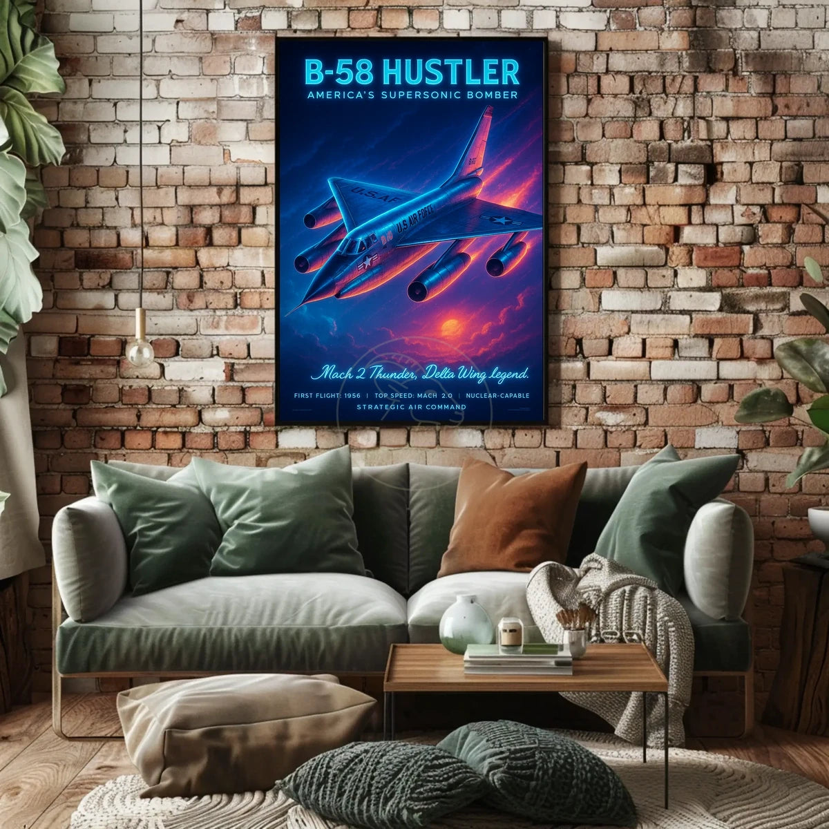 B-58 Hustler Vintage Military Aircraft Art Poster