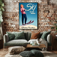 Ski in Old Quebec Vintage Travel Poster PosterGoat