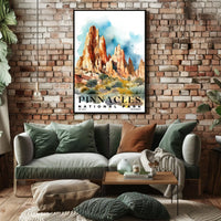Pinnacles Watercolor Wall Art Poster