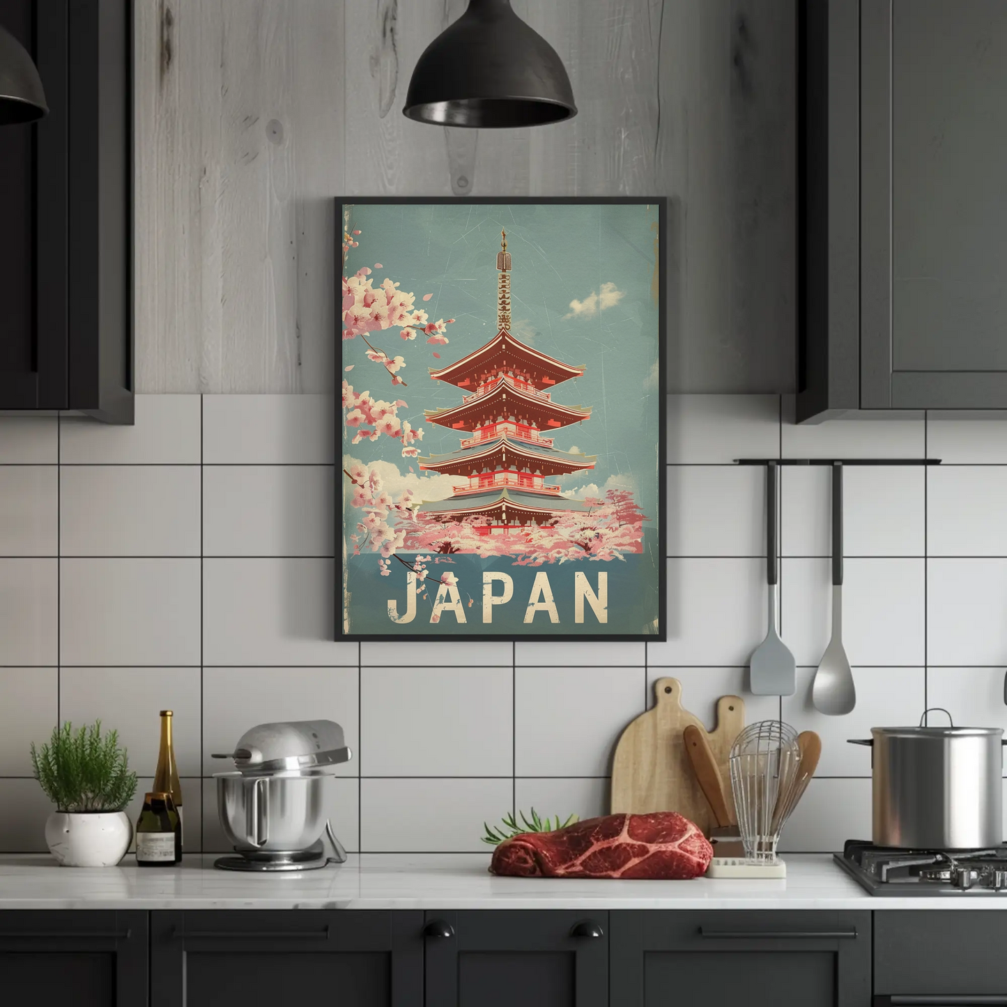 Japan Vintage Travel Poster - Sakura Season