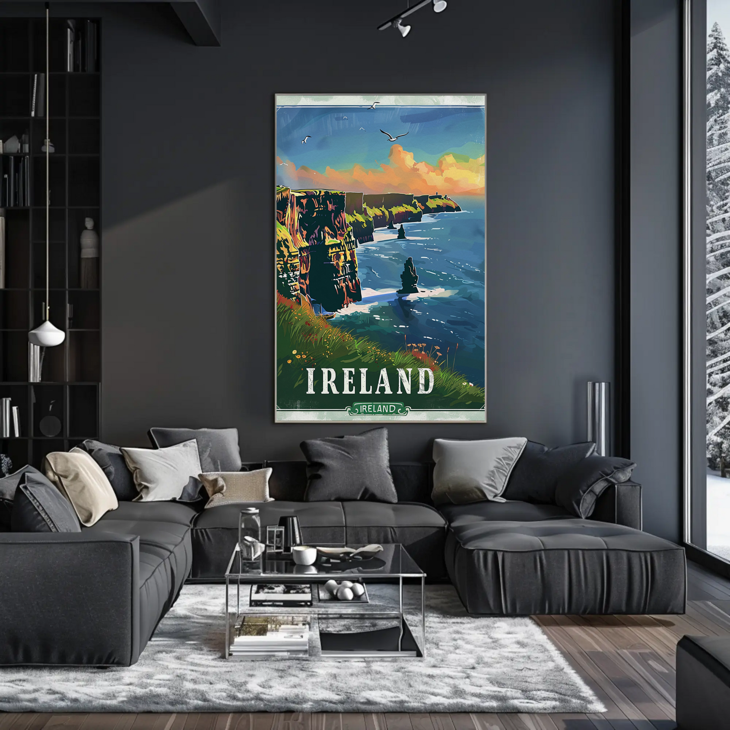 Ireland Cliffs Of Moher Coastal Atlantic Scene Travel Poster