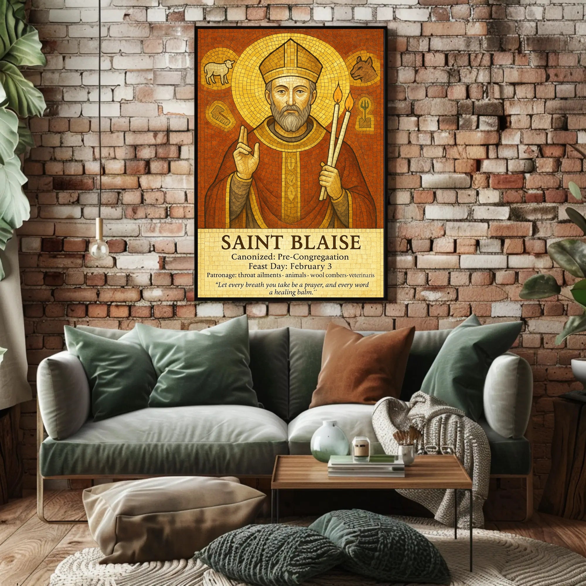 Saint Blaise Patron of Throat Ailments Poster PosterGoat