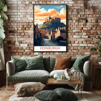 Edinburgh Castle Illustrated Travel Poster