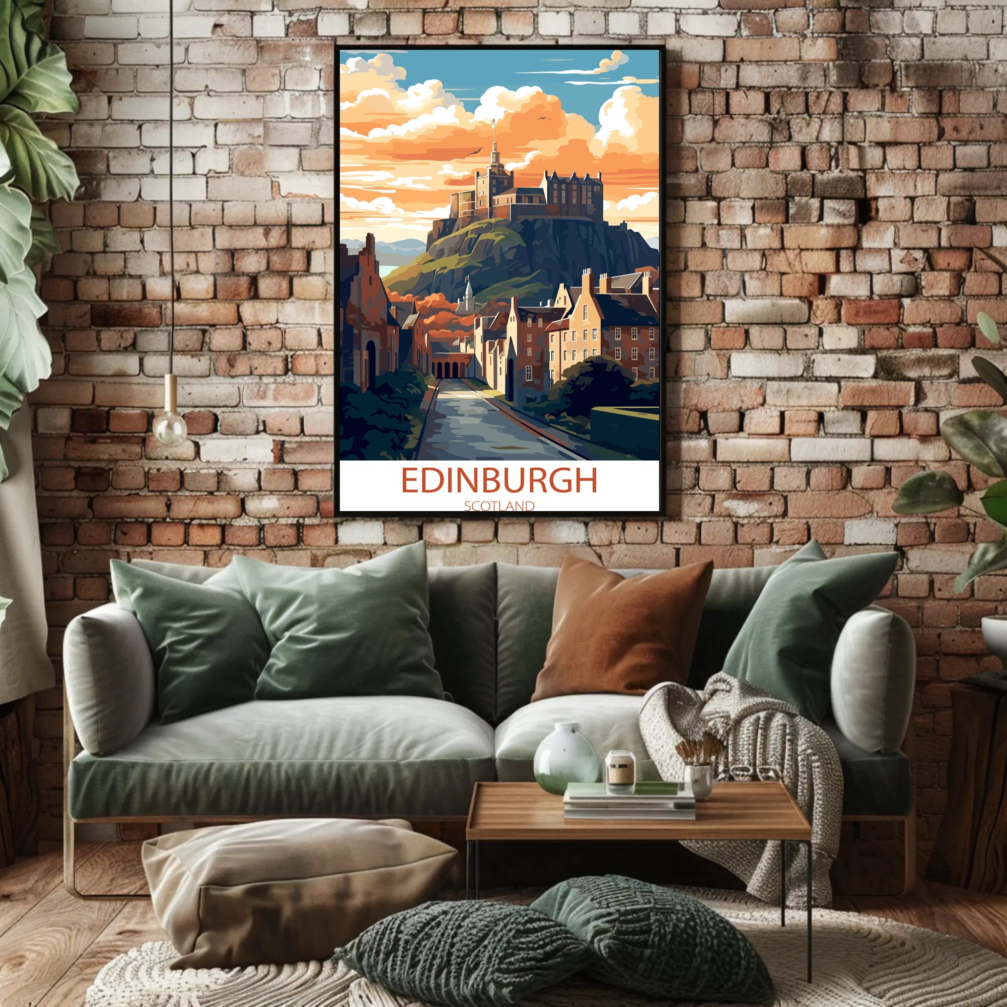 Edinburgh Castle Illustrated Travel Poster