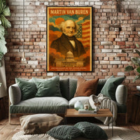 Martin Van Buren 8th President of the United States Layered Digital Collage Poster