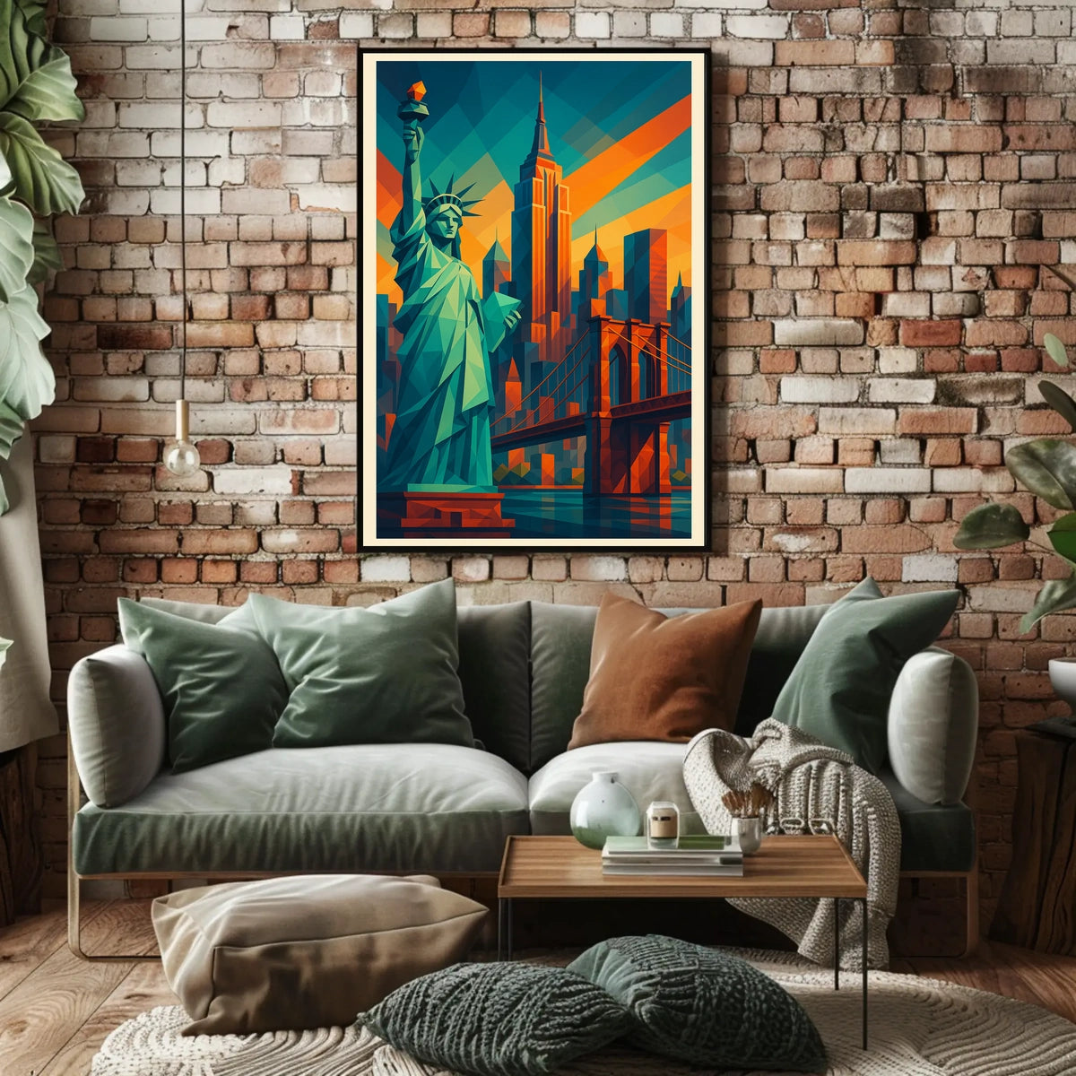 New York City Geometric Skyline Poster Modern Wall Art