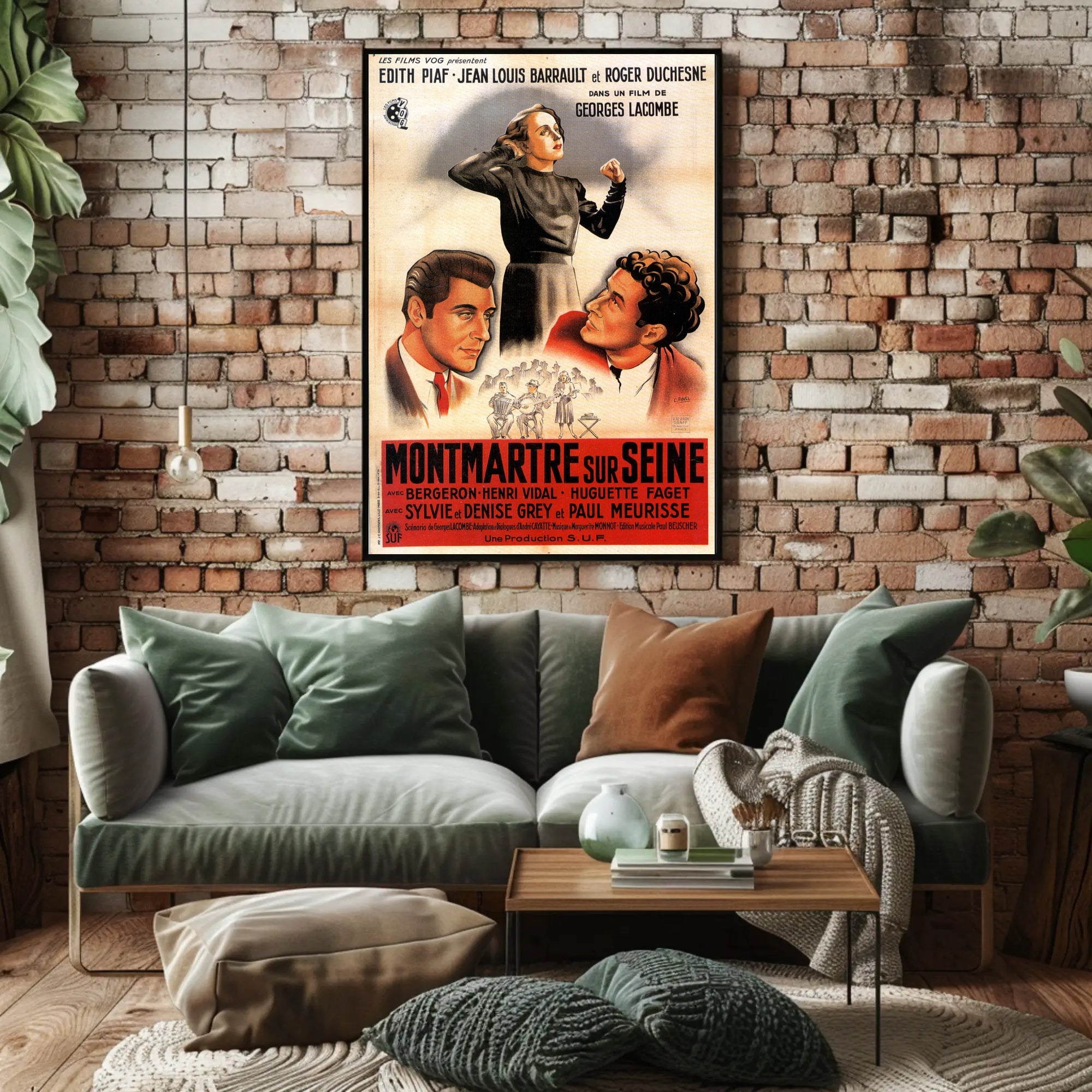 Montmartre sur Seine: Vintage French Film Artistic Poster