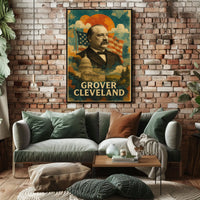 Grover Cleveland 24th President of the United States Layered Digital Collage Poster