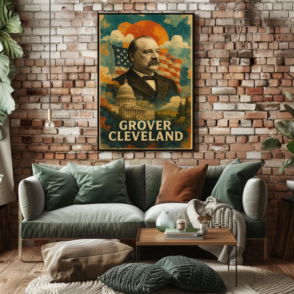 Grover Cleveland 24th President of the United States Layered Digital Collage Poster