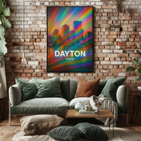 Dayton Ohio Cityscape Digital Painting Decor Lovers Poster