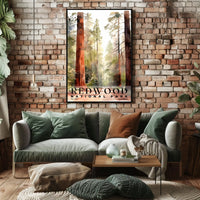 Redwood Watercolor Wall Art Poster