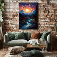 Enchanted Mountain Sunset Poster