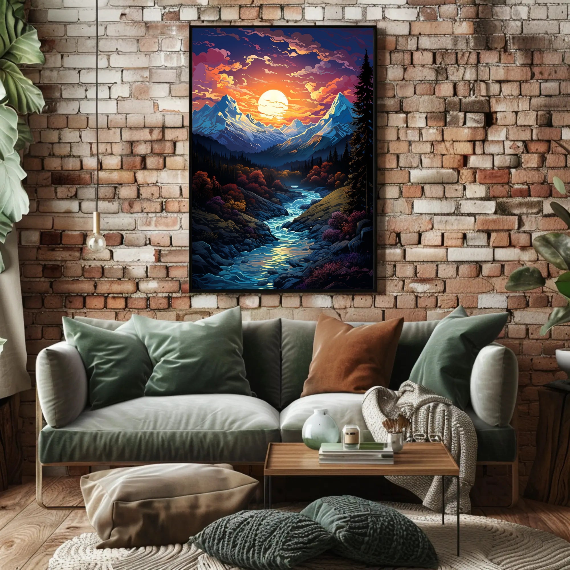 Enchanted Mountain Sunset Poster