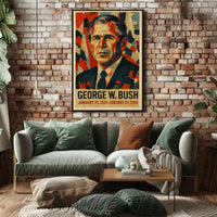 George W. Bush 43rd President of the United States Layered paper Collage Poster
