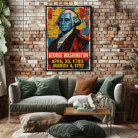 George Washington 1st President of the United States Street Art Mashup Poster