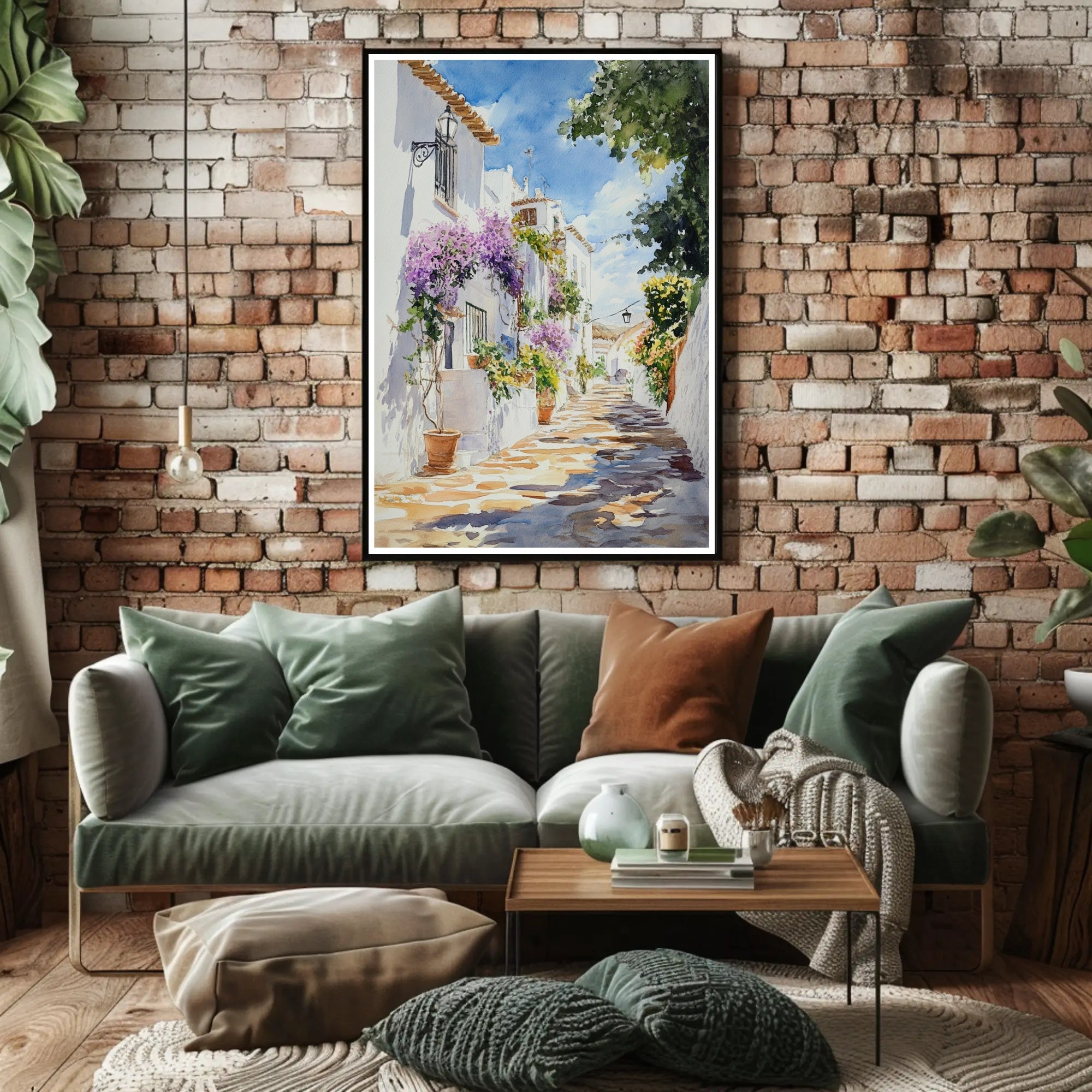 Serene Mediterranean Alley Poster PosterGoat