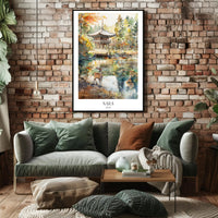 Nara Landscape with Deer in Autumn Travel Poster PosterGoat