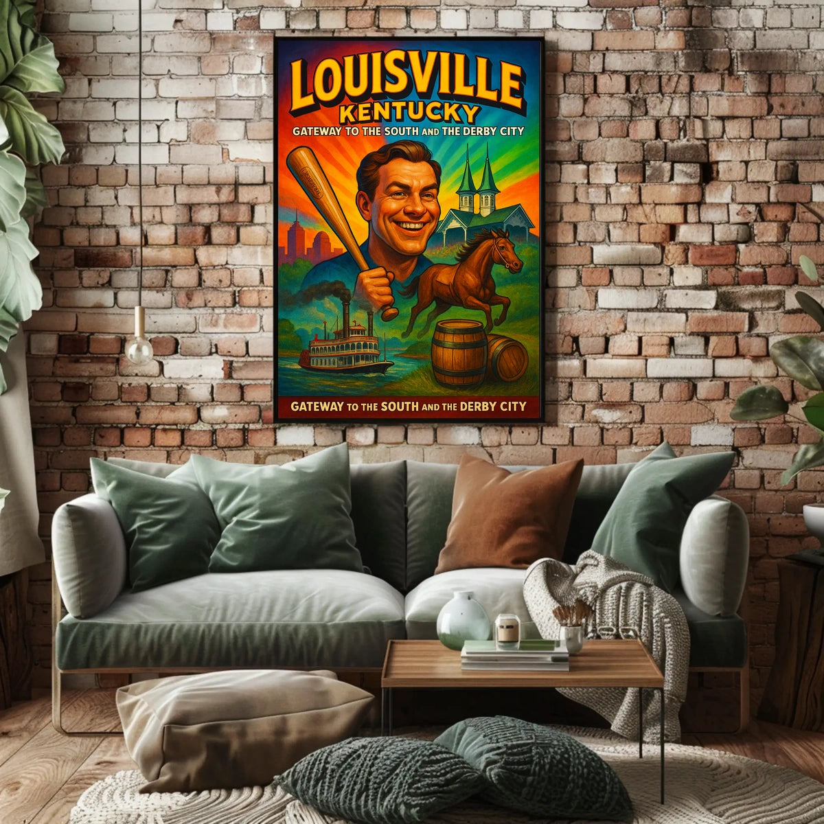 Louisville Kentucky Gateway Southern Cityscape Scenic Travel Wall Art Souvenir Poster