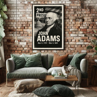 John Adams 2nd President of the United States Digital Montaje Poster