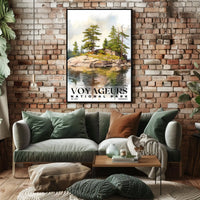 Voyageurs Watercolor Wall Art Poster
