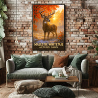 Majestic Whitetail Autumn Dawn Poster PosterGoat