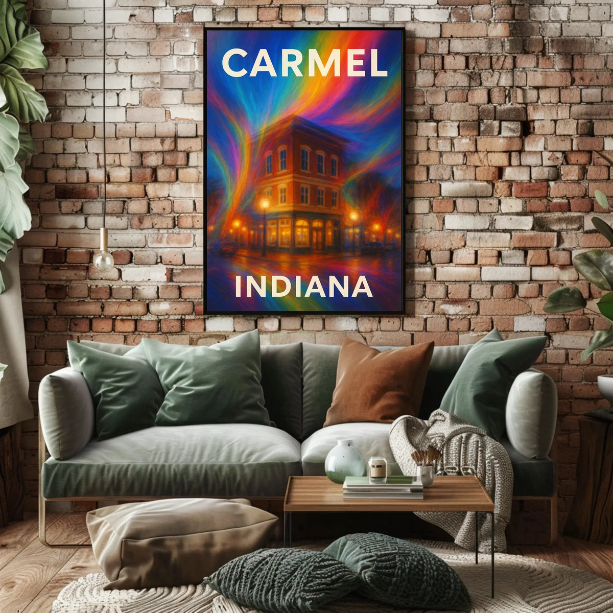 Carmel Indiana Scenic Minimalist Wanderlust Poster