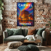 Carmel Indiana Scenic Minimalist Wanderlust Poster