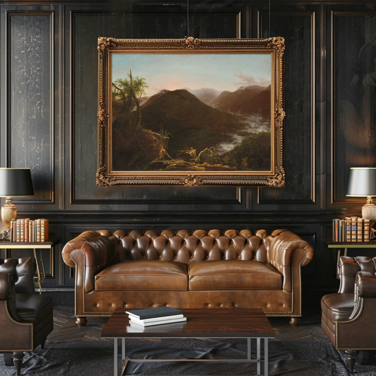 Mountain Serenity Sunset Landscape: National Park Poster