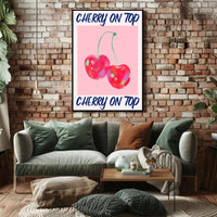 Cherry Delight: Vibrant Abstract Art Piece - Artistic Poster PosterGoat