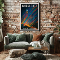 Charlotte Skyline Urban Wanderlust Poster