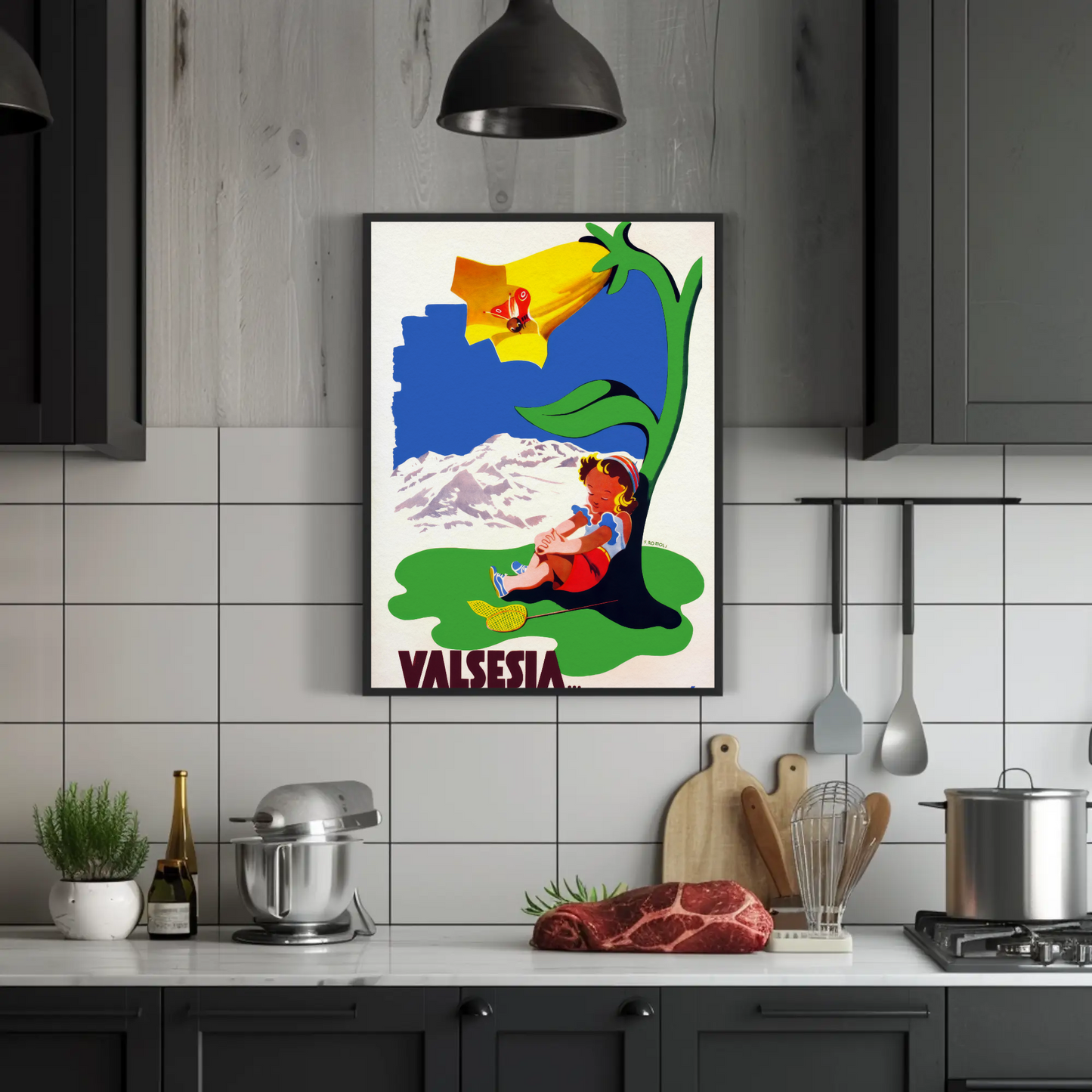 Valsesia Vintage Poster Ideal Vacation