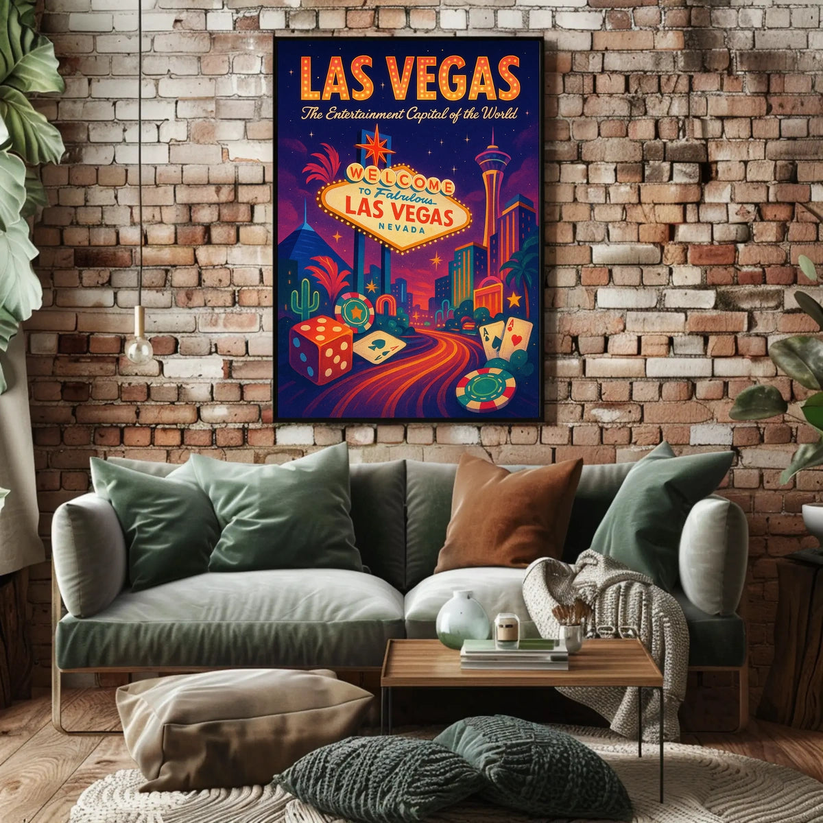 Las Vegas Poster Entertainment Capital Wall Art for Fans