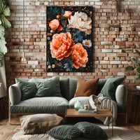 Blossoming Garden Peonies Artistic Poster