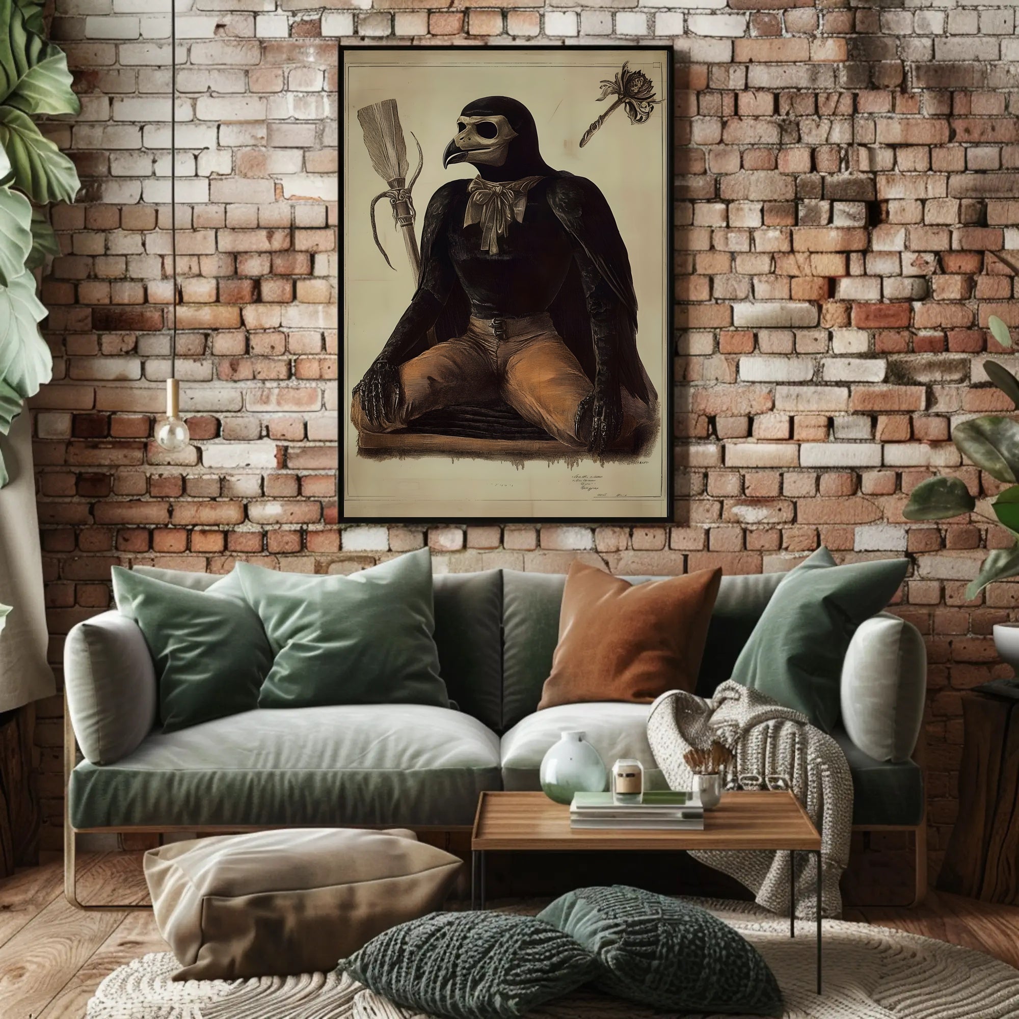 Anthropomorphic Bird Figure in Surrealistic Fantasy Mythology Poster PosterGoat