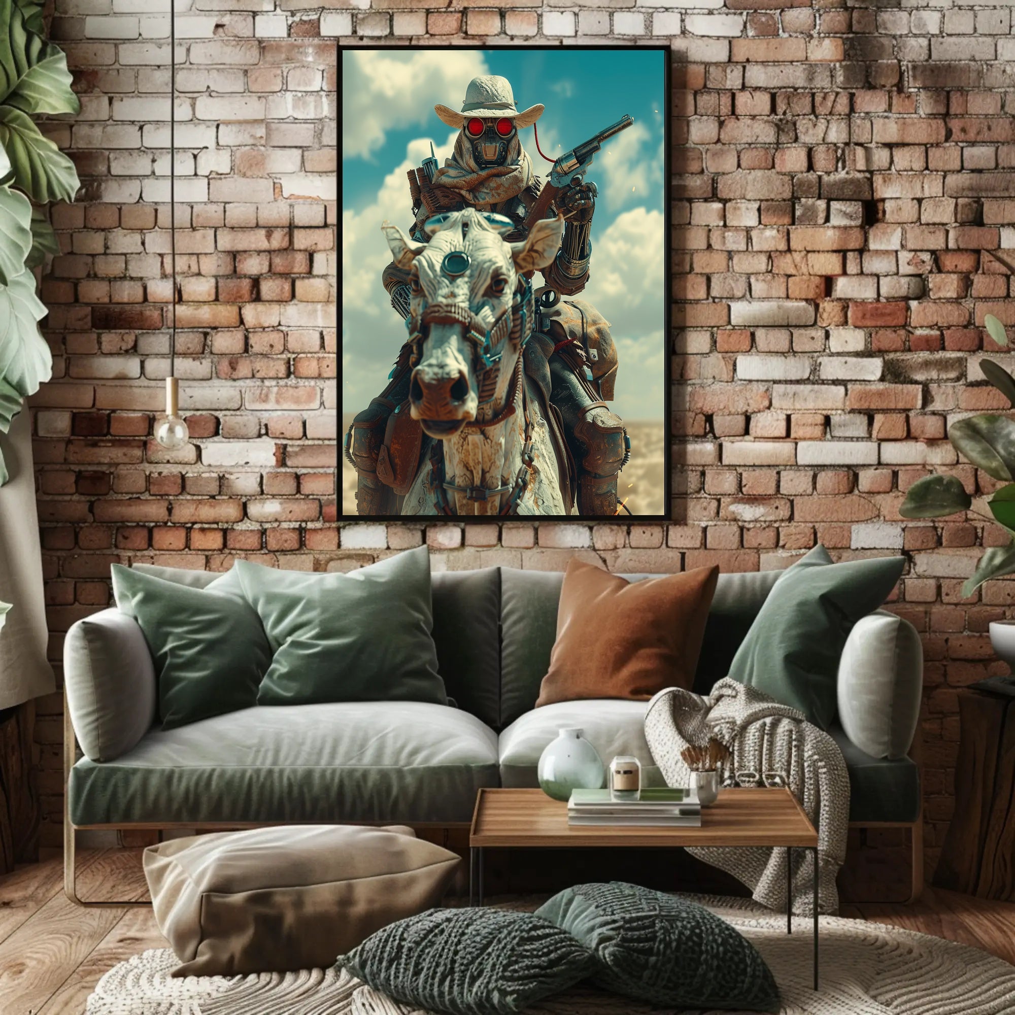Cyberpunk Cowboy: Futuristic Western Art Print PosterGoat