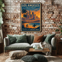 Los Angeles Dreams Vintage Travel Poster