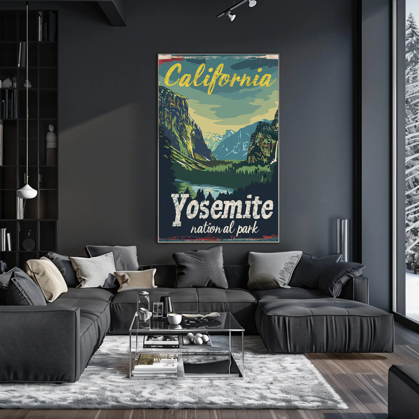 California Yosemite Valley Scenic Travel Poster