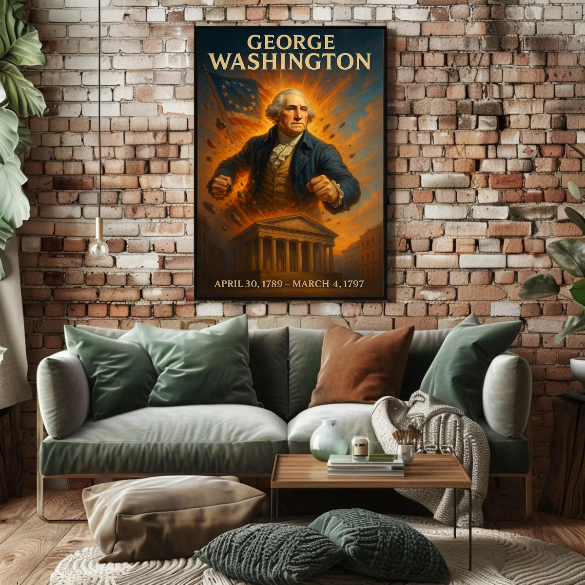 George Washington Vintage Presidential Leadership Historical Poster